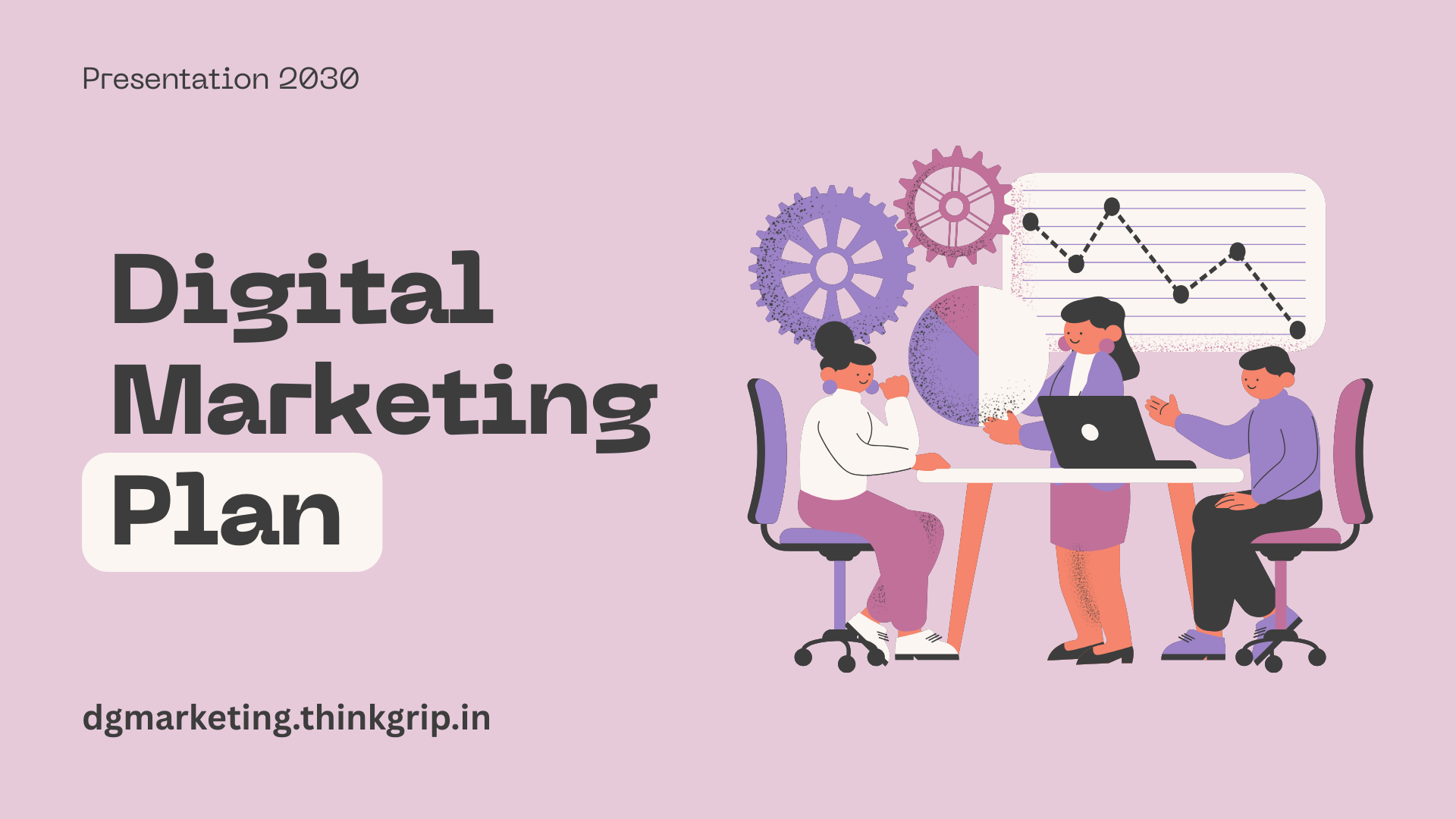Lilac Illustrated Digital Marketing Plan Presentation